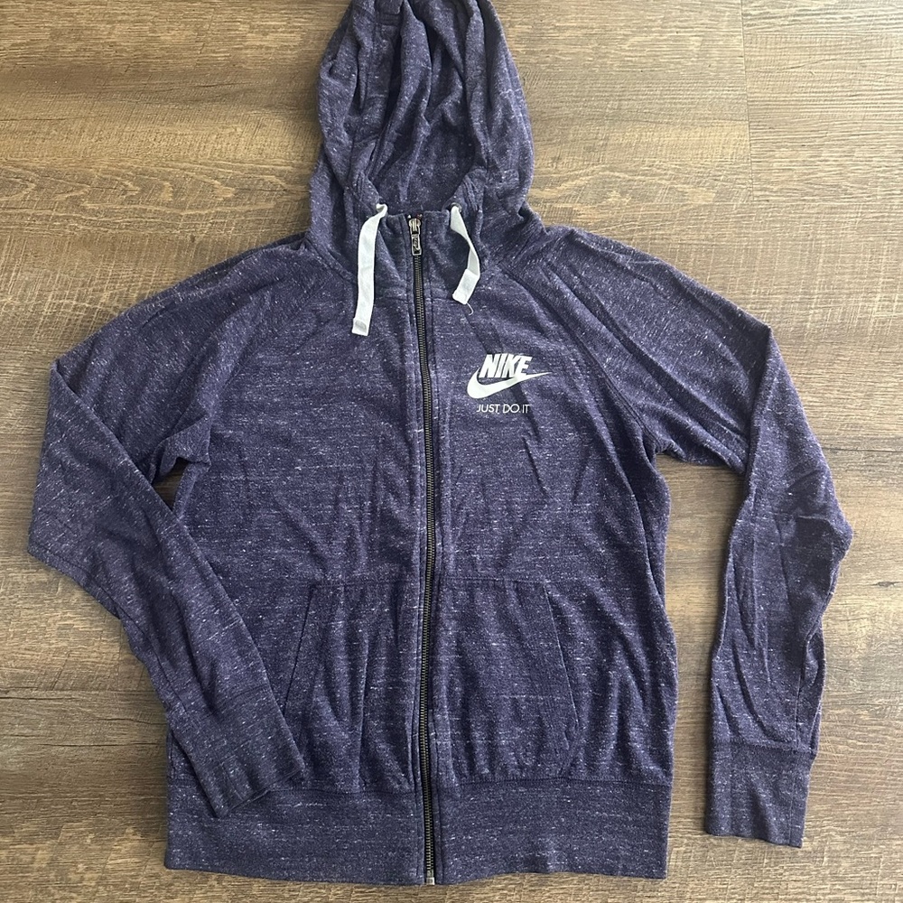 Nike Heathered Purple Hoodie with White Accents